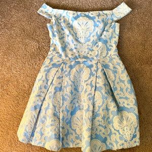 Topshop blue jacquard cocktail